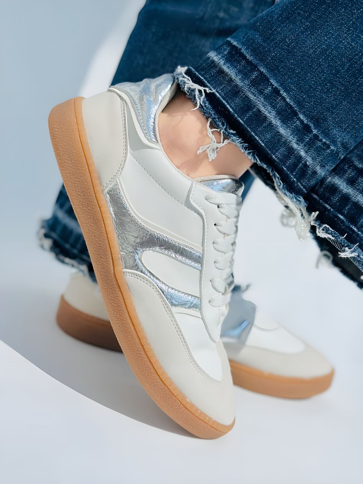 SAMBA - PLATA CON BEIGE Y BLANCO