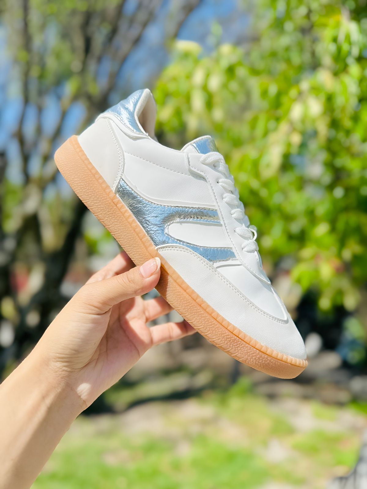 SAMBA - PLATA CON BEIGE Y BLANCO
