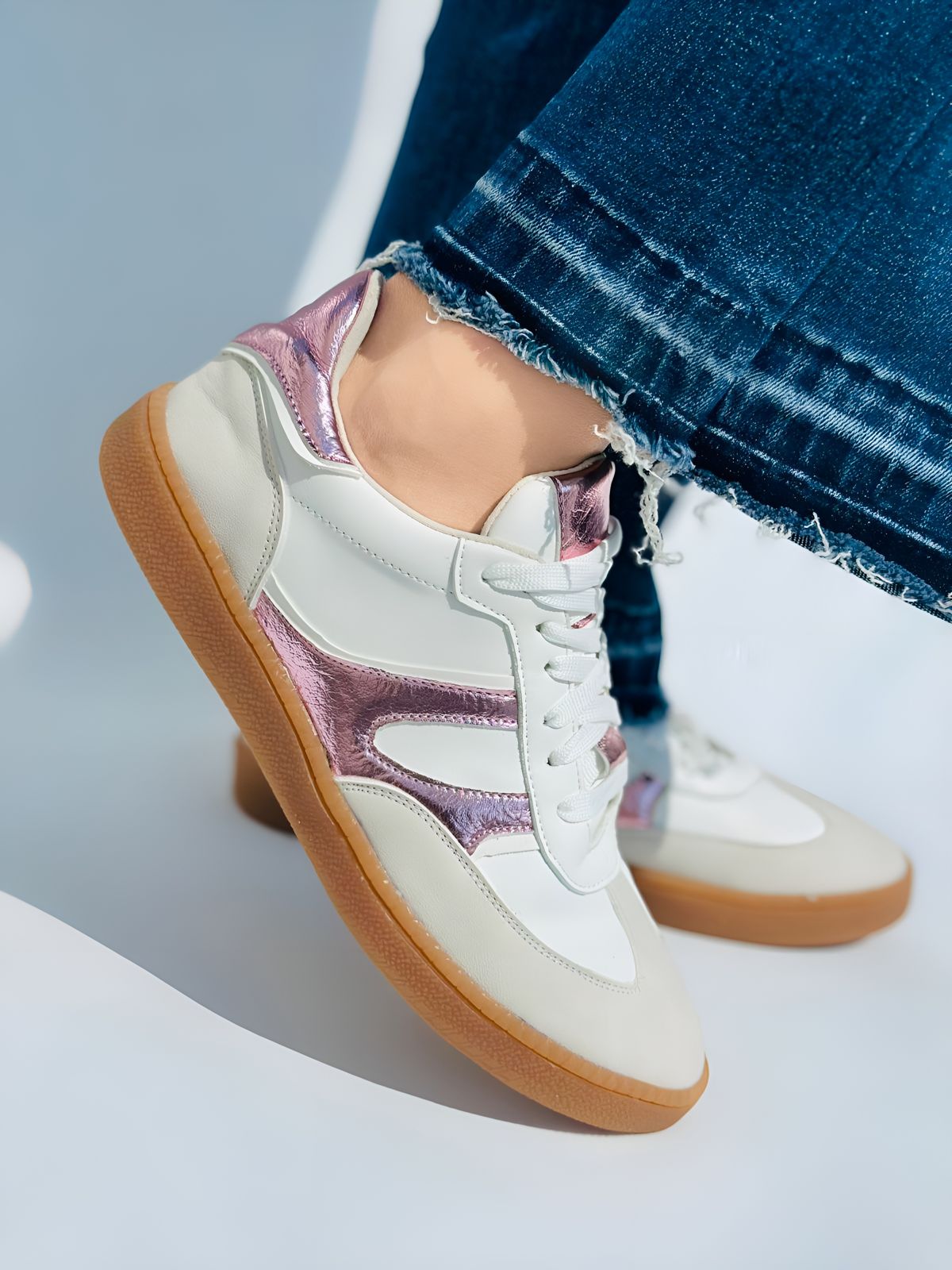 SAMBA - ROSA CON BEIGE Y BLANCO