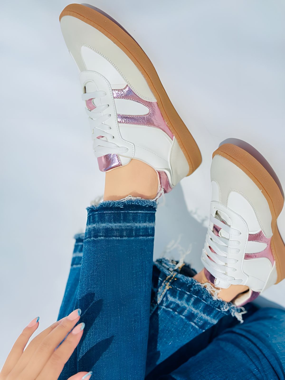 SAMBA - ROSA CON BEIGE Y BLANCO