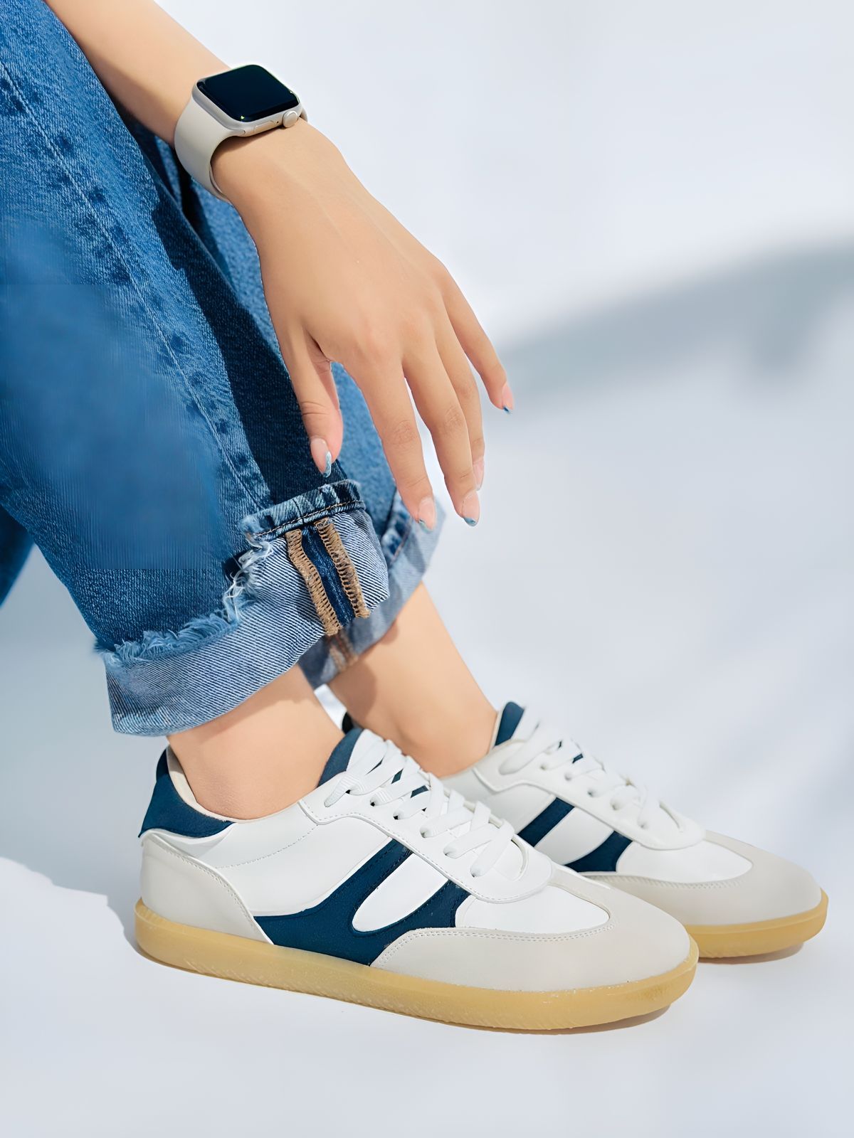 SAMBA - AZUL MARINO CON BEIGE Y BLANCO