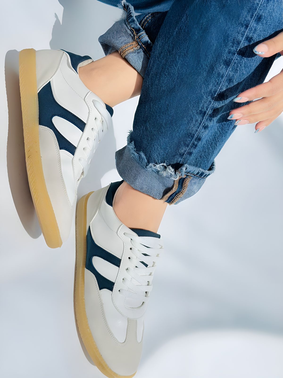 SAMBA - AZUL MARINO CON BEIGE Y BLANCO