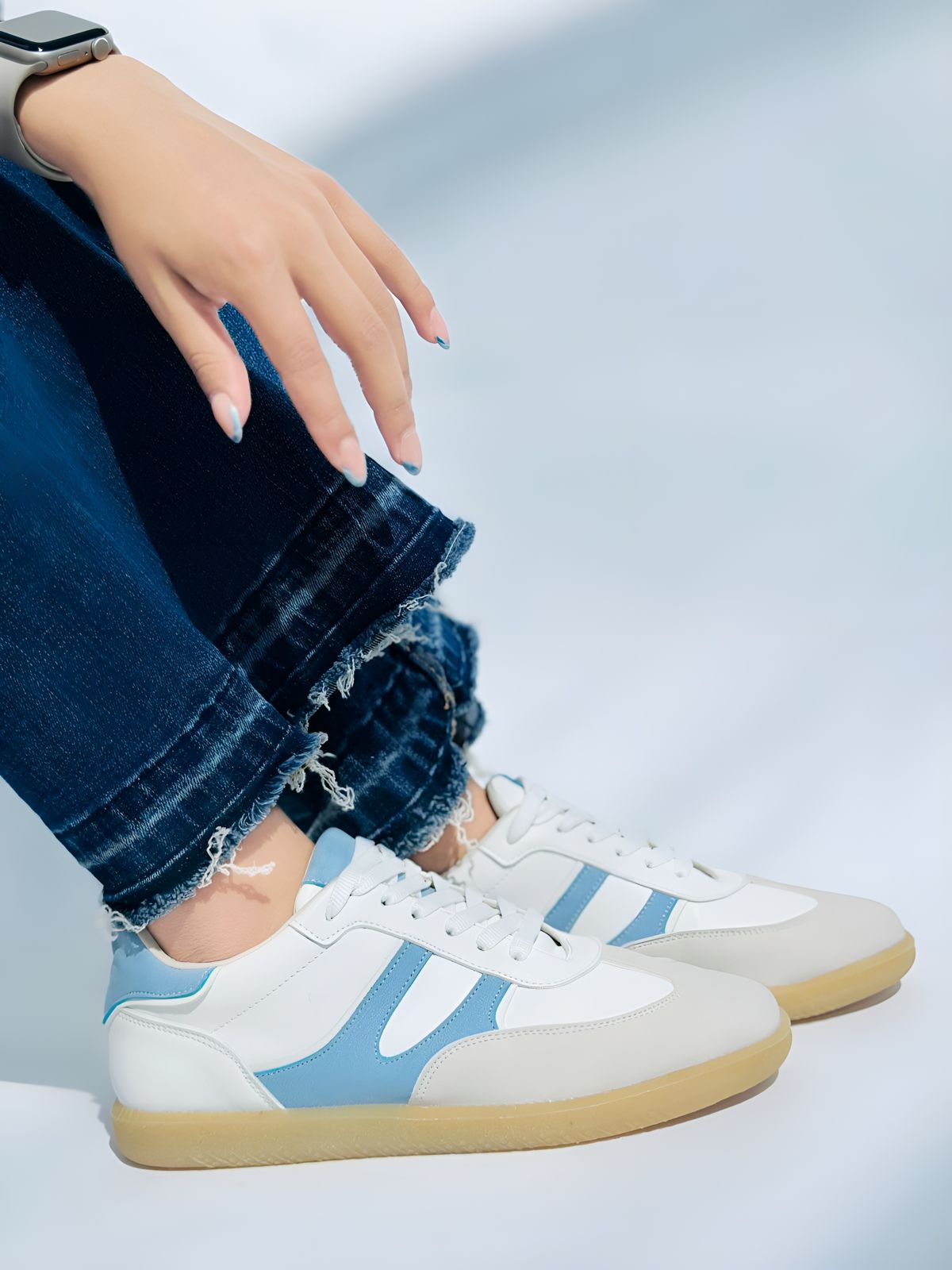 SAMBA - AZUL CON BEIGE Y BLANCO