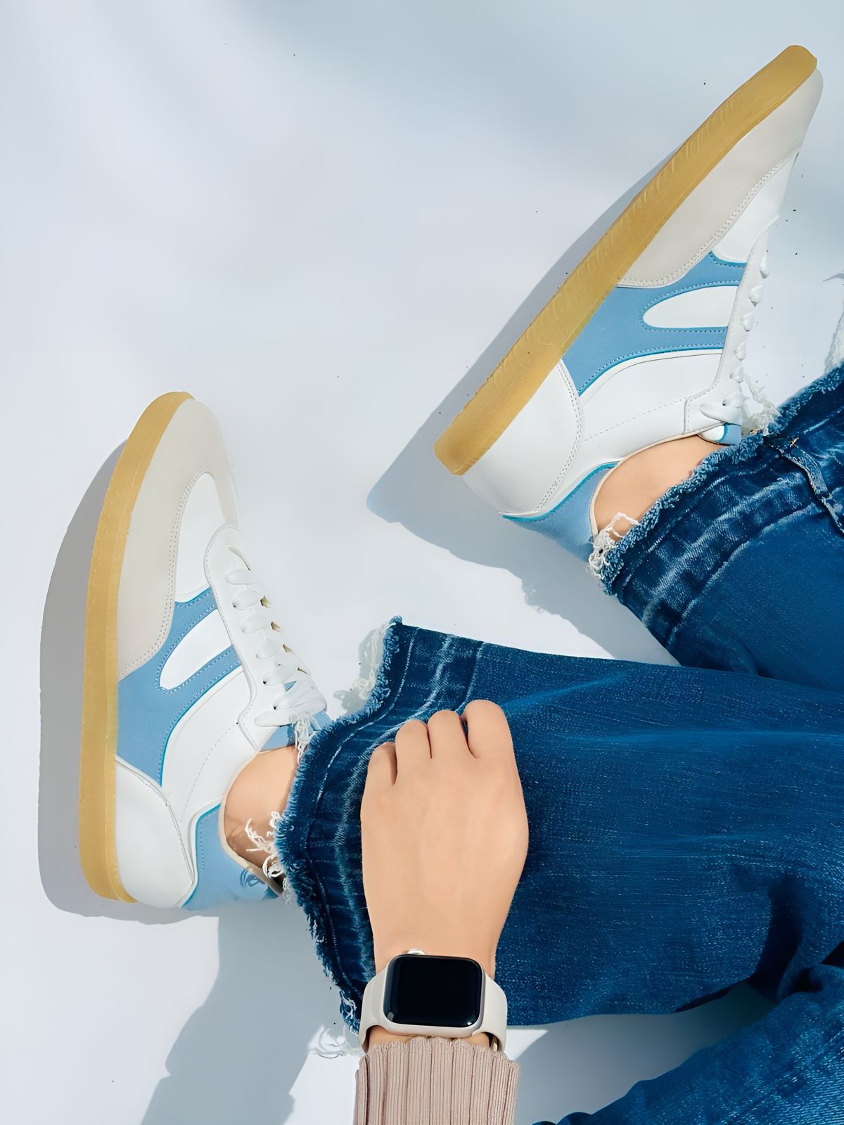 SAMBA - AZUL CON BEIGE Y BLANCO