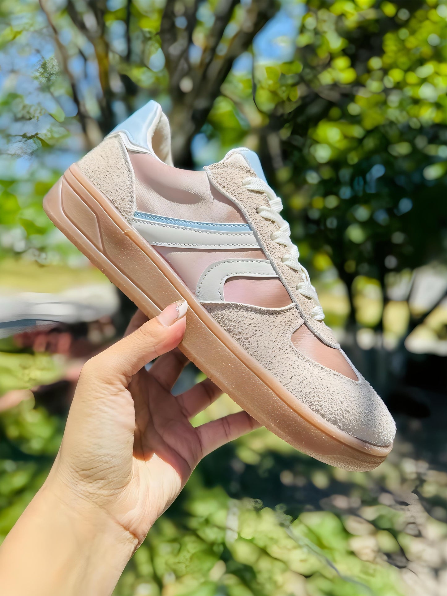 SAMBA - BEIGE CON AZUL.