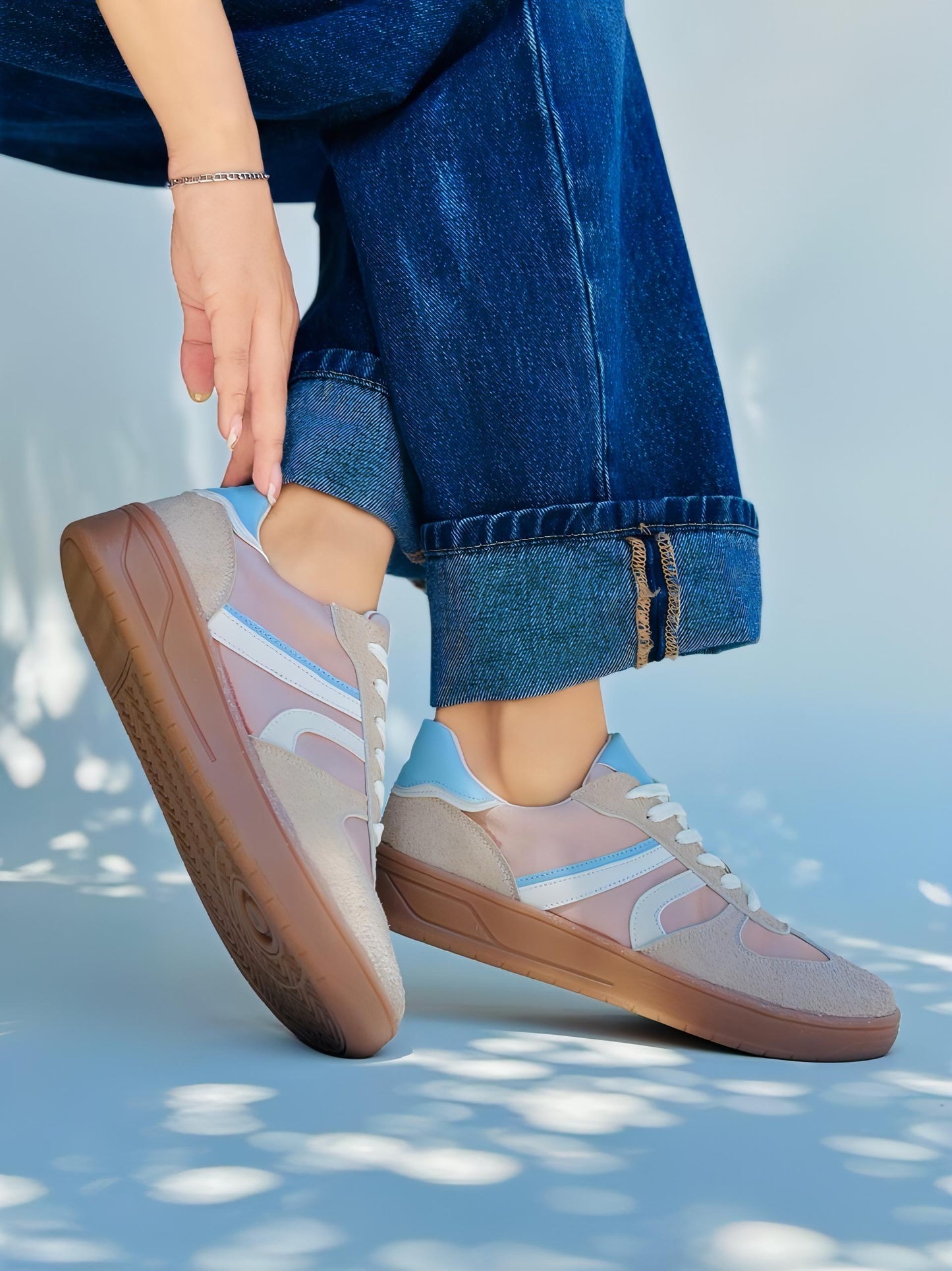 SAMBA - BEIGE CON AZUL.