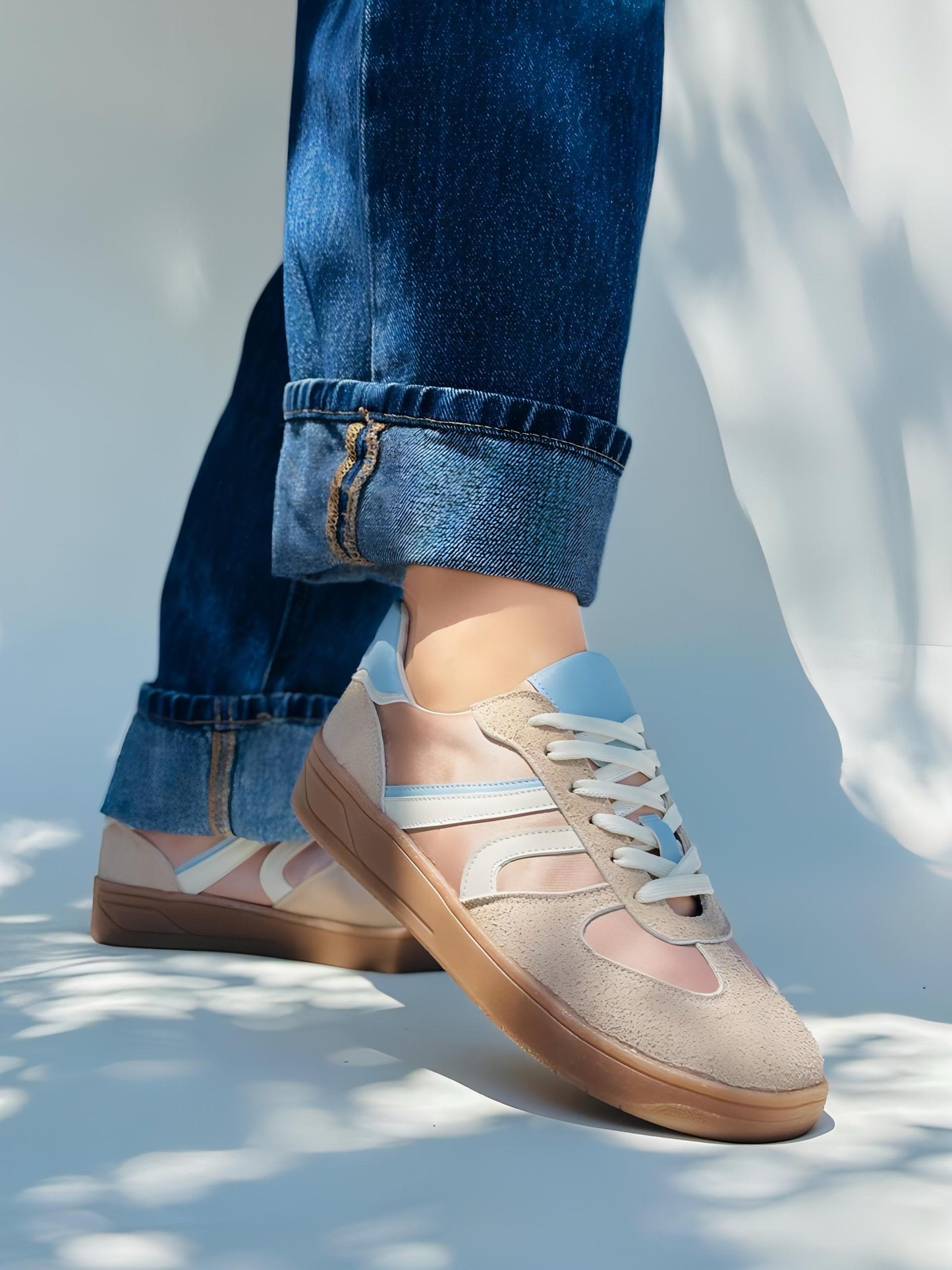 SAMBA - BEIGE CON AZUL.