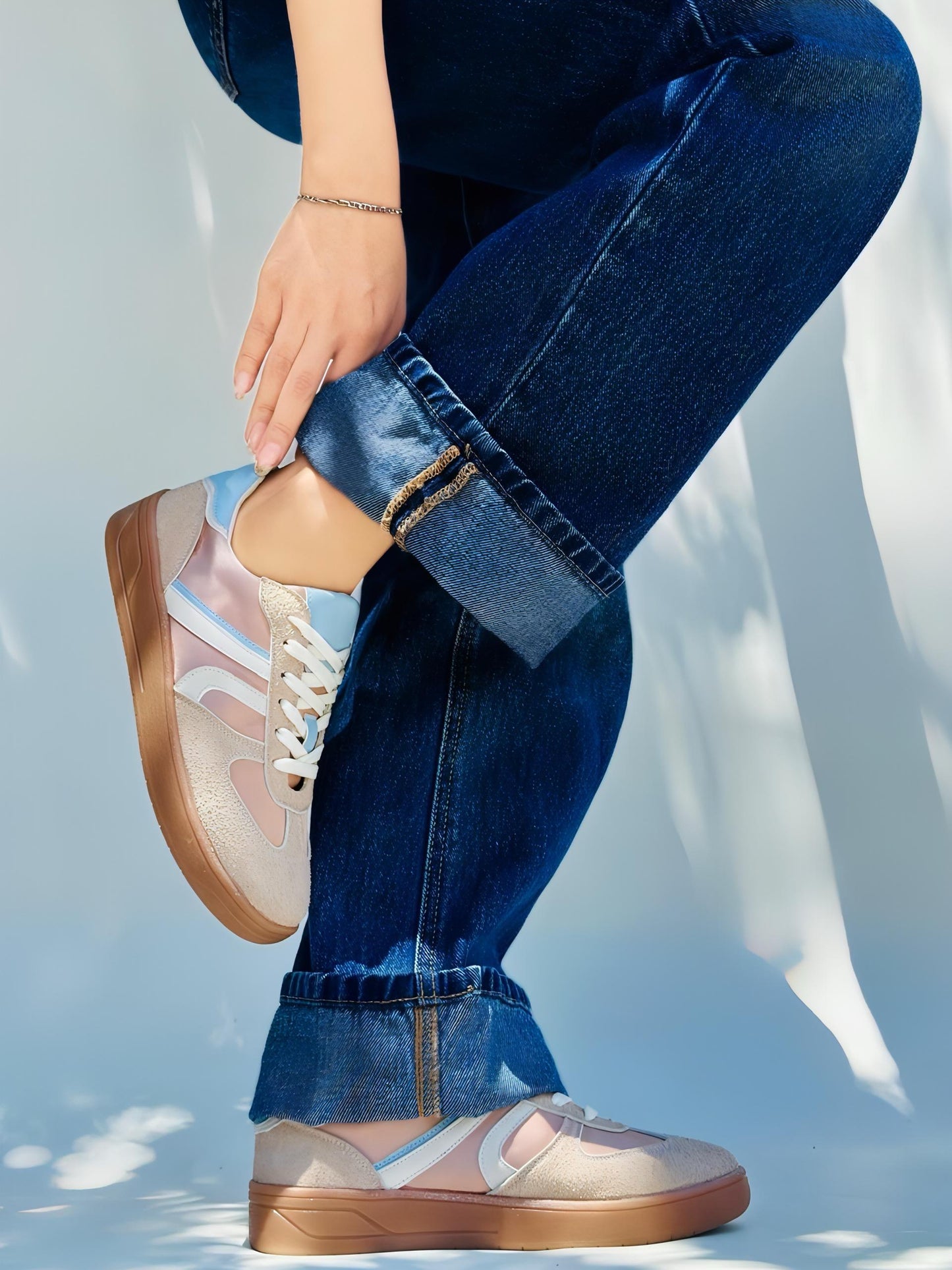 SAMBA - BEIGE CON AZUL.